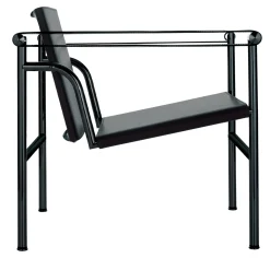 1 Fauteuil à Dossier Basculant Di Le Corbusier & Pierre Jeanneret & Charlotte Perriand - Pelle nera*Cassina Best