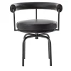 7 Fauteuil Tournant #1, di Charlotte Perriand/Collezione Lc - Struttura e pelle nera*Cassina Best