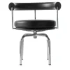 7 Fauteuil Tournant #2, di Charlotte Perriand/Collezione Lc - Struttura cromata e pelle nera*Cassina Hot