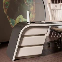 Ambassador Scrivania in Legno Beige e Pelle*Visionnaire Clearance