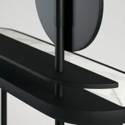 Apollo Black Walnut Wood And Calacatta Marble Vanity With Mirror*Secolo Sale