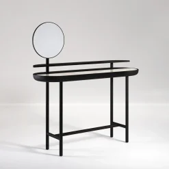 Apollo Black Walnut Wood And Calacatta Marble Vanity With Mirror*Secolo Sale