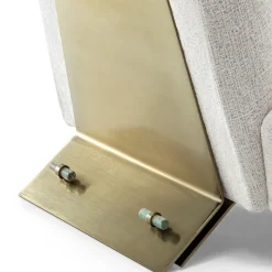 Aries Poltrona in Tessuto Bianco e Metallo Satinato Oro*Visionnaire Best