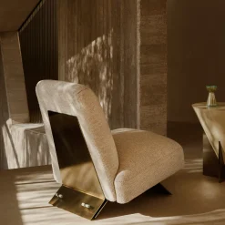 Aries Poltrona in Tessuto Bianco e Metallo Satinato Oro*Visionnaire Best