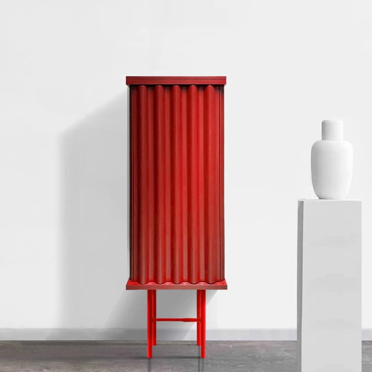 Armadio MDF rosso fuoco Curl*DLA Design Lab