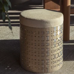 Aurelius 40 Pouf cilindrico in alluminio Champagne*Splot Design Best