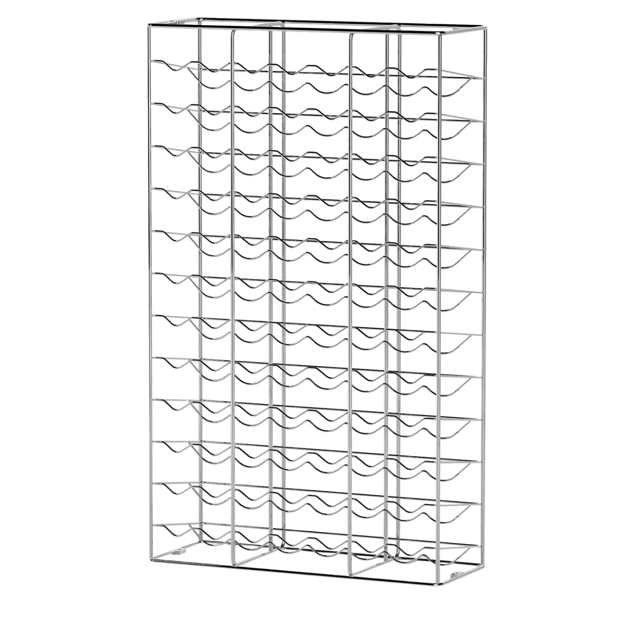 Bottillaria Portabottiglie da 84 bottiglie in metallo cromato*Enrico Girotti Hot