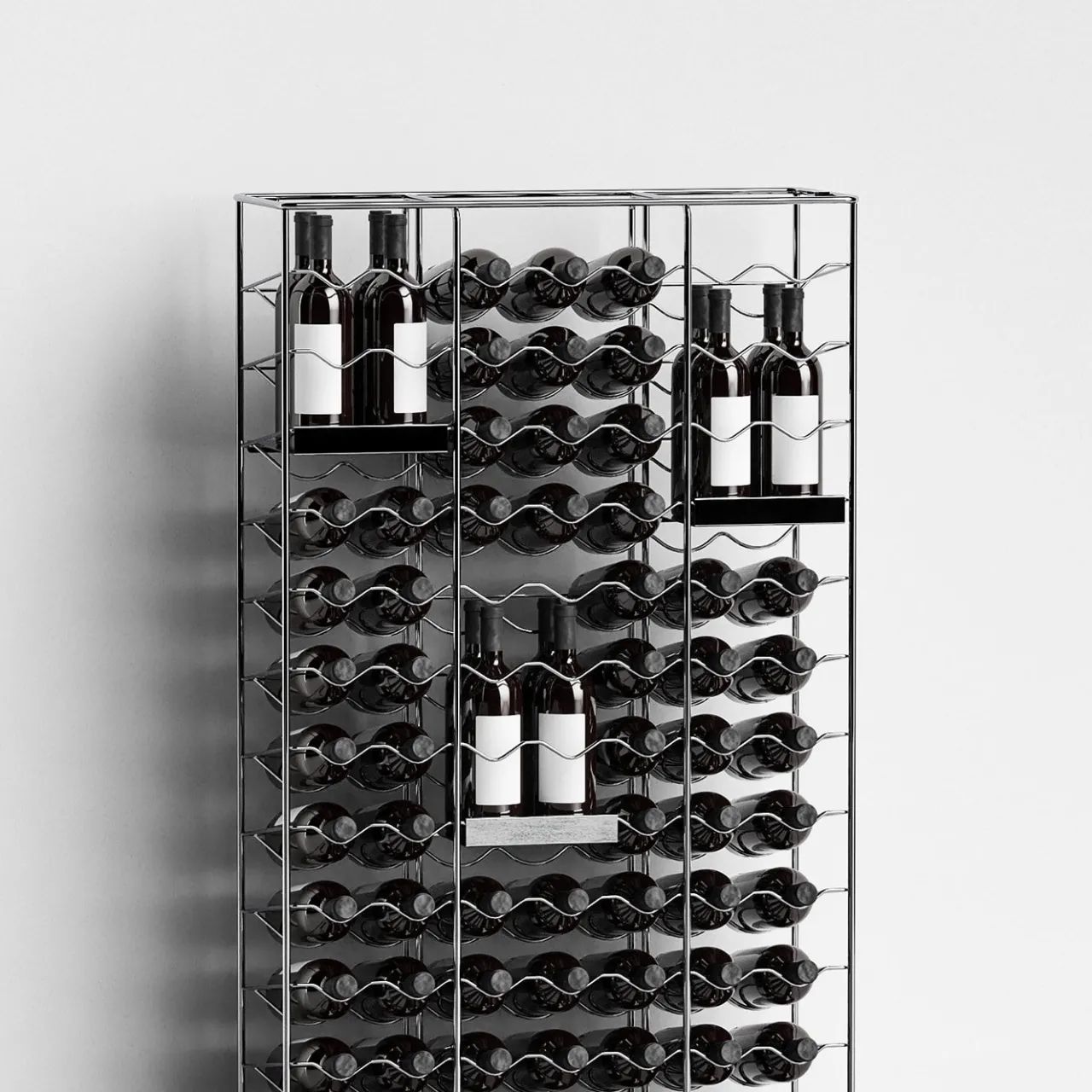 Bottillaria Portabottiglie da 84 bottiglie in metallo cromato*Enrico Girotti Hot