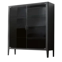 Cabinet Domino a 2 ante in noce antracite*Modesign Outlet