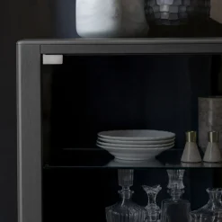 Cabinet Domino a 2 ante in noce antracite*Modesign Outlet