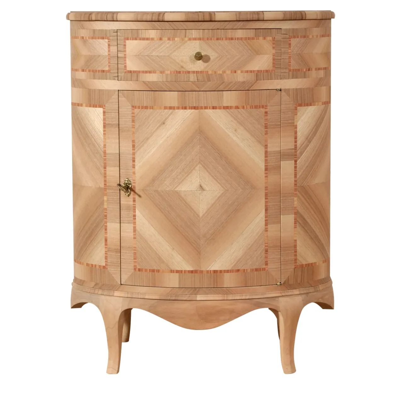 Cabinet ovale intarsiato in stile veneziano Venezia '700 Luigi XV*Vangelista 1960 Online