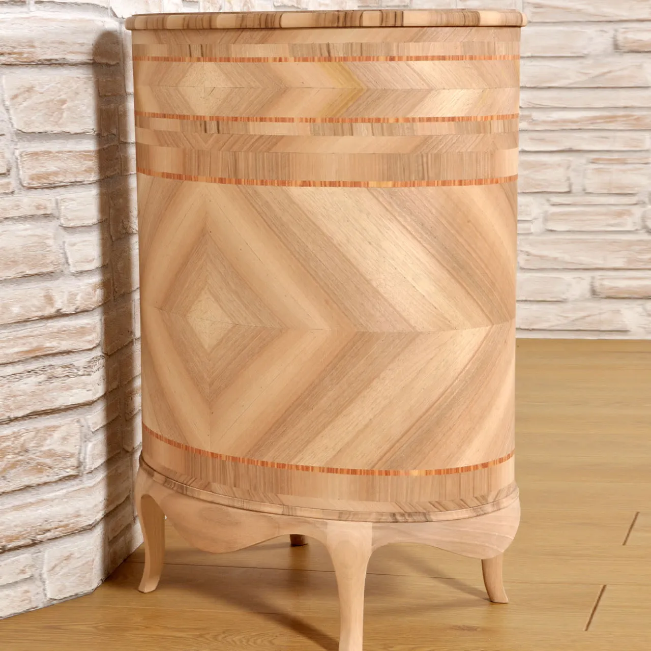 Cabinet ovale intarsiato in stile veneziano Venezia '700 Luigi XV*Vangelista 1960 Online