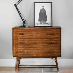 Cassettiera a 3 Cassetti Con Quattro Gambe In Bambù*Molto Collectibles Hot