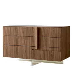 Cassettiera Book in Noce Canaletto con Base in Vetro*Modesign New