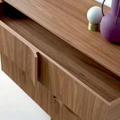 Cassettiera Book in Noce Canaletto con Base in Vetro*Modesign New