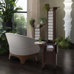 Cassettiera Cocker 10 in legno e pelle*Casa Covre Best