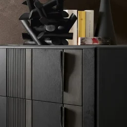 Cassettiera Domino a 5 cassetti in noce canaletto grigio bicolore*Modesign Best