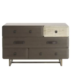 Cassettiera Five Points in Legno Grigio Fumé e Marmo*Gianfranco Ferré Home Discount