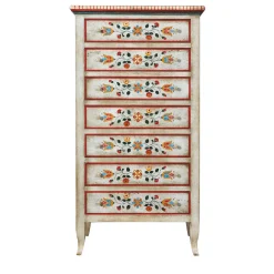 Cassettiera floreale in stile tirolese Tirolesi '700*Vangelista 1960 Discount