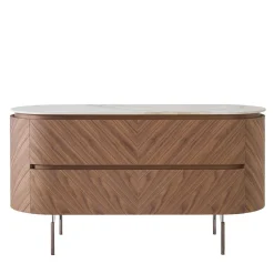 Cassettiera Opera in Noce Canaletto con Piano in Ceramica Calacatta*Modesign Discount