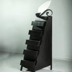 Cassettiera Passo D'Ombra in legno laccato nero opaco*Paolo Pallucco Clearance