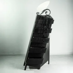 Cassettiera Passo D'Ombra in legno laccato nero opaco*Paolo Pallucco Clearance