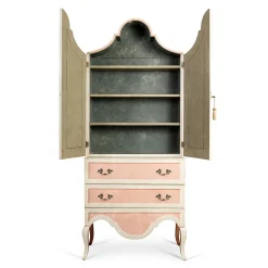 Cassettone Pesaro Secretary rosa e verde chiaro*Porte Italia Hot