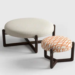 Cecil L Pouf da esterno in legno iroko bianco*CPRN Homood New