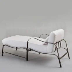 Chaise longue Amalfi bianca e grigia di Studio 63 in acciaio inox*Officina Ciani Clearance