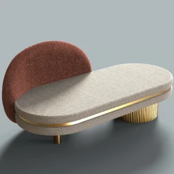 Chaise Longue Beige Eclipse con Base Dorata*Encore Italia Online