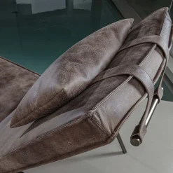 Chaise longue in pelle marrone vintage*Enrico Pellizzoni Sale