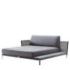 Chaise longue in tessuto grigio per esterni*Giorgio Collection Online
