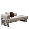 Chaise longue Luna in marmo Calacatta viola e seta mohair di Sheree Stuart Design*Fuda Hot