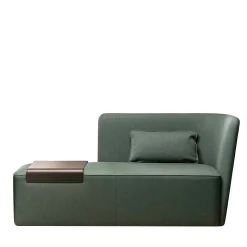 Chaise longue verde in velluto con vassoio - destra*La Cividina Best
