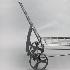 Chaise Lounge da esterno in acciaio grigio Intreccio*Officina Ciani Online