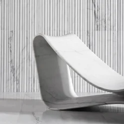 Chaise Lounge in Marmo Bianco Volute*Luce Di Carrara Clearance