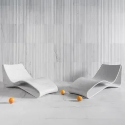 Chaise Lounge in Marmo Bianco Volute*Luce Di Carrara Clearance