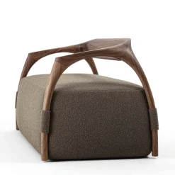 Chassis Divano con Struttura in Legno e Rivestimento in Tessuto Marrone*Durame New