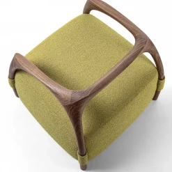 Chassis Poltrona con Struttura in Legno e Rivestimento in Tessuto Verde*Durame Clearance