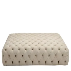 Collezione Malvina - Pouf quadrato grande bianco Capitonnè*Domingo Salotti New