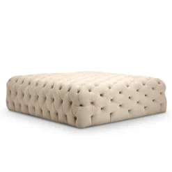 Collezione Malvina - Pouf quadrato grande bianco Capitonnè*Domingo Salotti New