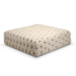 Collezione Malvina - Pouf quadrato grande bianco Capitonnè*Domingo Salotti New