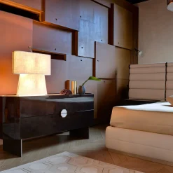 Comò a 2 cassetti in cristallo scuro FB Collection*Franco Bianchini Outlet