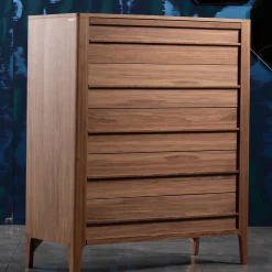 Comò a cinque cassetti in legno di noce Collezione Modo10*Modesign New