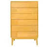Comò a sei cassetti giallo scandinavo Dovetail*Ebanisteria Roberto Gambella Discount