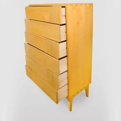 Comò a sei cassetti giallo scandinavo Dovetail*Ebanisteria Roberto Gambella Discount