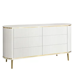 Comò Bianco con Accenti in Metallo Dorato*Morello Gianpaolo