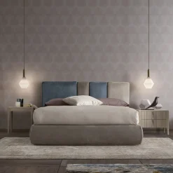 Comodino Domino a 2 cassetti in noce canaletto beige*Modesign Hot