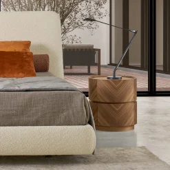 Comodino Haribo in Noce Canaletto con Due Cassetti*Modesign Outlet