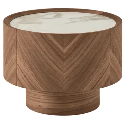 Comodino Haribo in Noce Canaletto con Piano in Ceramica Calacatta*Modesign